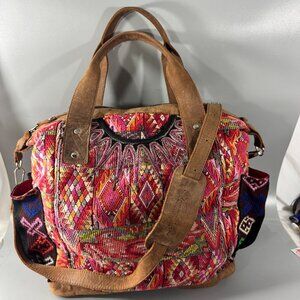 Nena & Co Large Colorful Embroidered Reversible Bag